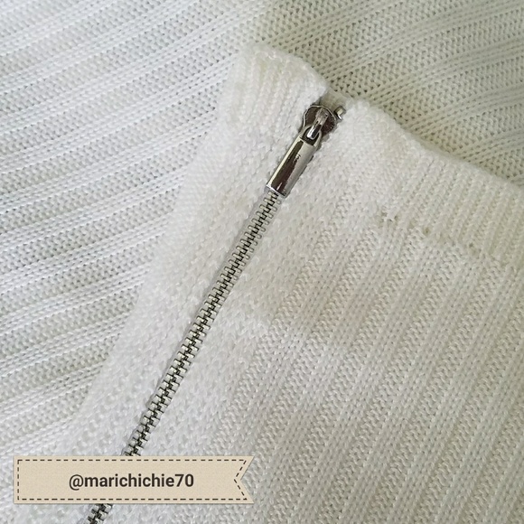 NWT New York & Co. Zip-Accent Mixed Knit Sweater - Picture 6 of 6